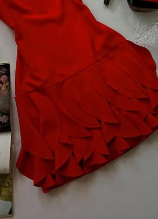 Яркое красное платье с рюшами турция ❣️5 фото
