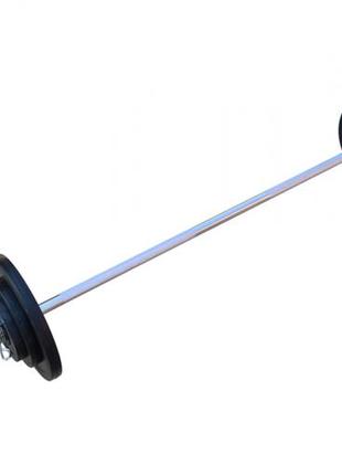 Штанга обрезиненная rn-sport 50 кг с олимпийским грифом6 фото