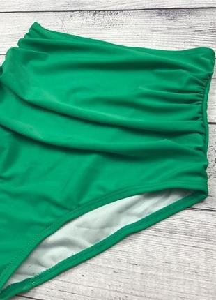 Купальник раздельный женский бандо к2 зелёный +белый3 фото