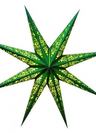 Абажур звезда картонная 8 лучей laser full glitter зелёный bm