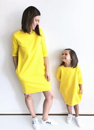 Яркие платья для мамы и дочери 24-60 размер1 фото