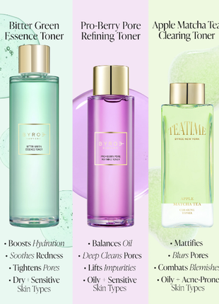 Тонер byroe apple matcha tea clearing toner 19ml