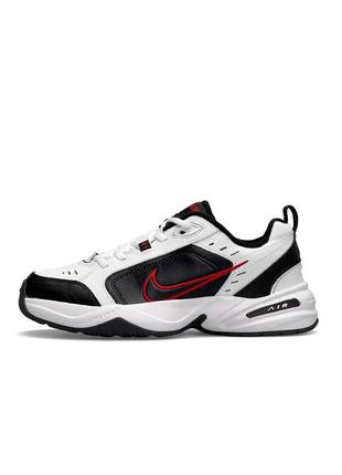 Кроссовки мужские air max monarch iv white black red из натуральной кожи легкие демисезонные белые