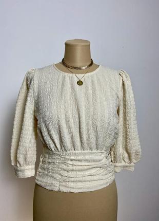 Романтичная молочная блуза зефирка в корейском стиле2 фото
