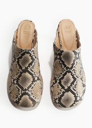 Кожаные мюли под кожу змеи h&amp;m studio 1222973001