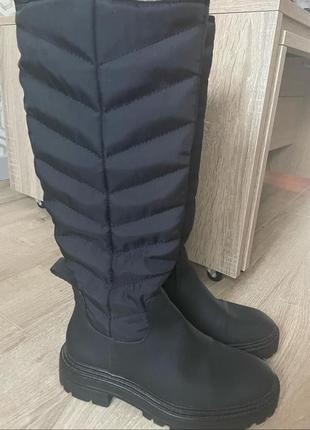 Zara сапоги сапожки черные размер 35.5-36 цена для них топ!!!