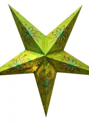 Світильник зірка картонна 5 променів green flower embd. bm