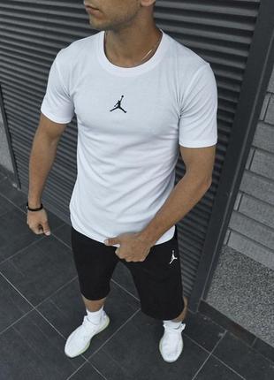 Чоловіча футболка jordan на весну у білому кольорі premium якості, стильна та зручна футболка на кожен день
