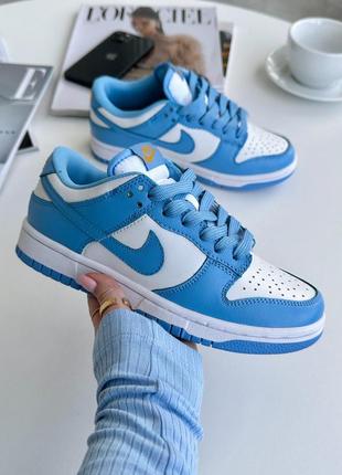 Круті жіночі кросівки nike sb dunk low university blue блакитні