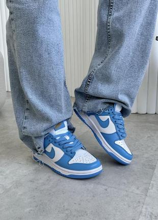 Крутые женские кроссовки nike sb dunk low university blue голубые9 фото