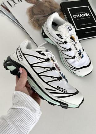 Стильные женские и мужские кроссовки salomon xt-6 white icy morn белые