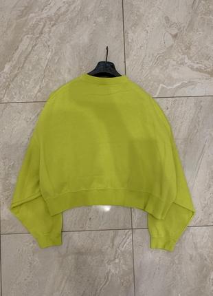 Свитшот свитер nike лаймовый цвет летающая мышь женский джемпер7 фото