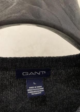 Вовняний вінтажний сірий светр gant джемпер світшот5 фото