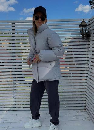 Женская куртка плащевка на силиконе 250  размеры норма и батал4 фото