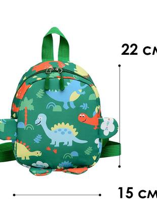 Детский рюкзак lesko a-1025 dinosaur green на одно отделение с ремешком 8шт4 фото