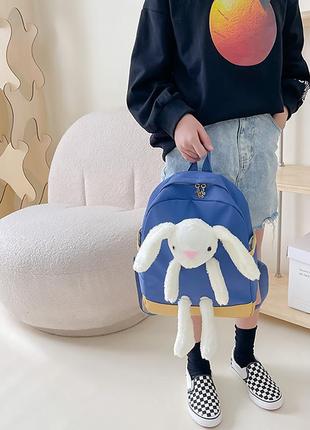Детский рюкзак lesko a-7757 bunny blue на одно отделение с ремешком 9шт2 фото