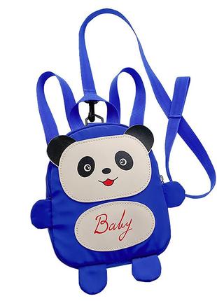 Детский рюкзак lesko a-6864 panda blue с ремешком анти-потеряшкой панда для детского сада