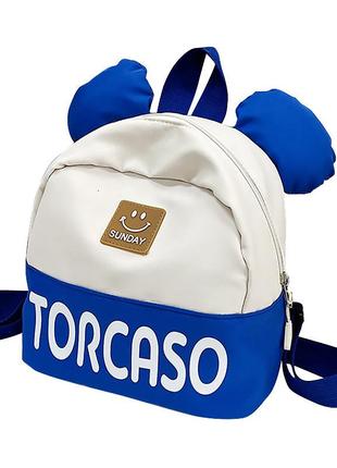 Дитячий рюкзак lesko td-620 blue на одне відділення з ремінцем і вушками