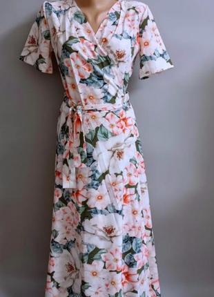 Платье миди в цветы, софт eur 422 фото