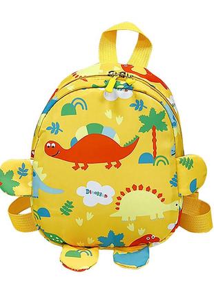 Дитячий рюкзак lesko a-1025 dinosaur yellow на одне відділення з ремінцем 20 шт.