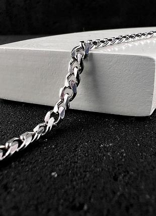 Цепочка разной длины из нержавеющей стали “чикаго” шириной 3.5 мм