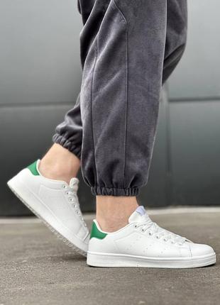 Мужские текстильные, белые с зеленым, стильные кроссовки. от 41 до 45 р. m126 h185-2 ст демисезонные4 фото