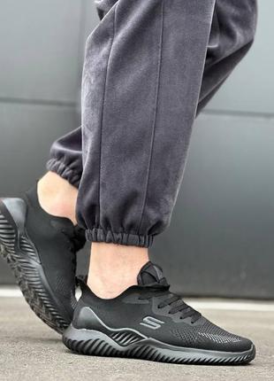 Мужские текстильные, черные, стильные кроссовки. от 41 до 45 р. m124 h329-4 ст демисезонные