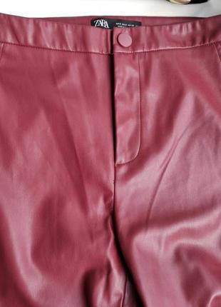 Кожаные брюки леггинсы джинсы zara3 фото
