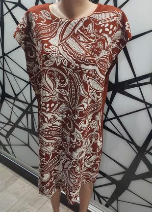 Платье прямое от zara со структурным принтом под вышивку 46-48 размер8 фото