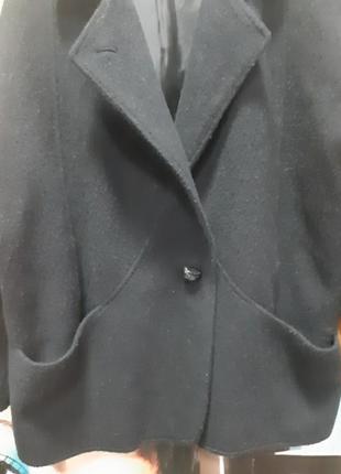Черное шерстяное пальто куртка батал германия раз.54-563 фото