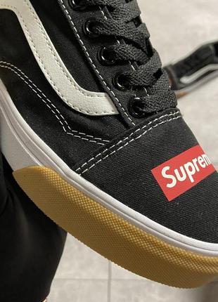 Кеди ванс олд скул суприм чорні vans old skool supreme3 фото