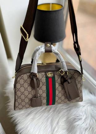 Женская кожаная сумка стиль "gucci" premium 💎5 фото