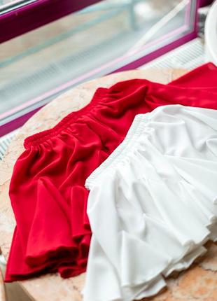 Комплект детский юбка и шорты, белая10 фото