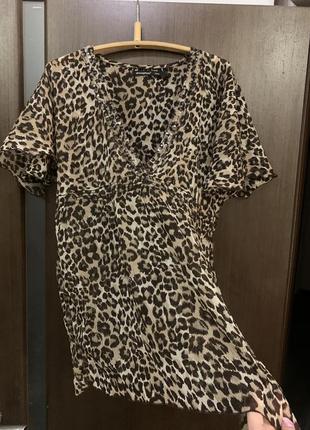 Туника платье леопардовое пляжное5 фото