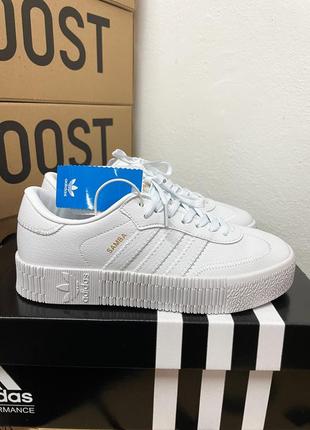 Розкішні жіночі кросівки adidas samba rose white білі