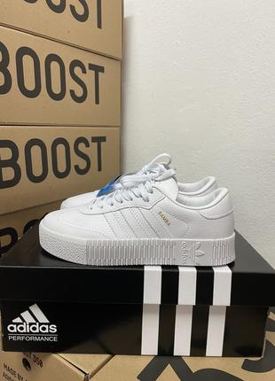 Шикарные женские кроссовки adidas samba rose white белые10 фото