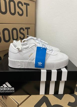 Шикарные женские кроссовки adidas samba rose white белые6 фото