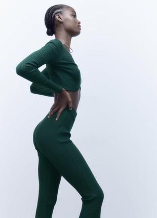Кроп топ zara новый с биркой зеленый