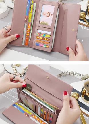 Жіночий бордовий гаманець для купюр та монет, великий гаманець марсала, портмоне жіноче, колір марсаловий4 фото