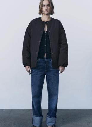 Zara водовідштовхуюча стьобана куртка, вітровка, плащ, пуховик, парка, дощовик1 фото