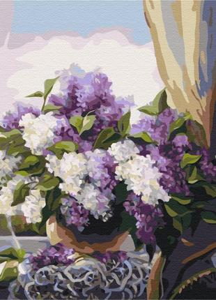 Картина за номерами бузок біля вікна bs8260