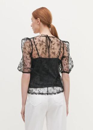 Крута стильна блузка з мереживом + майка в стилі zara reserved3 фото