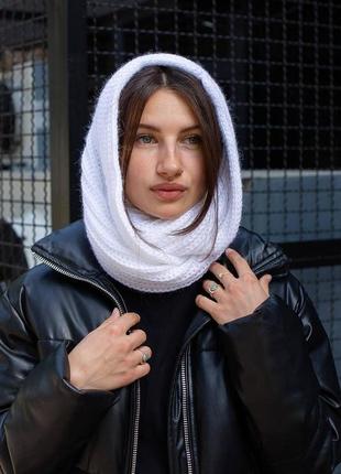 Шарф хомут without scarf жіночий білий4 фото