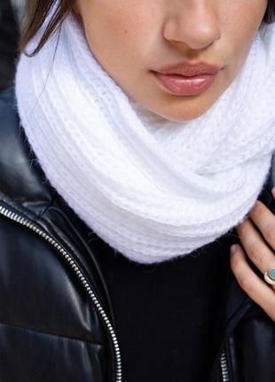 Шарф хомут without scarf жіночий білий3 фото
