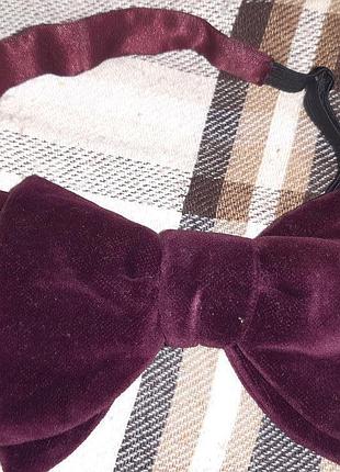 Стильний бордовий метелик бархат