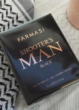 Парфюмированная вода для мужчин farmasi shooters man black, 75мл