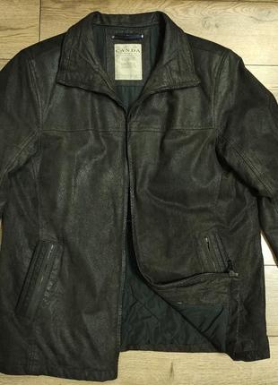 Canda 52 р замшева шкіряна коричнева куртка демісезонна весна / осінь натуральна шкіра 2xl
