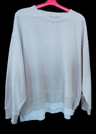 Коттоновый свитшот оверсайз,46-50разм,zara.