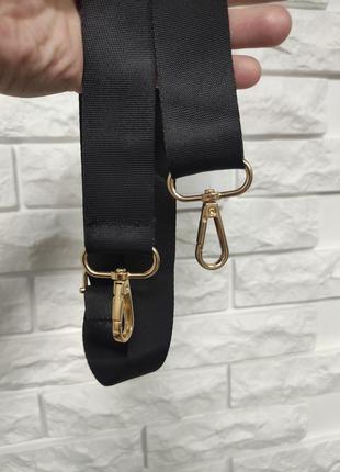 Плечевый ремень для сумки черный золотая фурнитура пояс ремешок сумочный3 фото