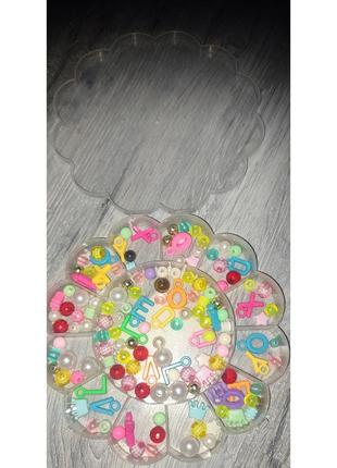 Намистини набір для плетіння браслетів прикрас для дівчат1 фото